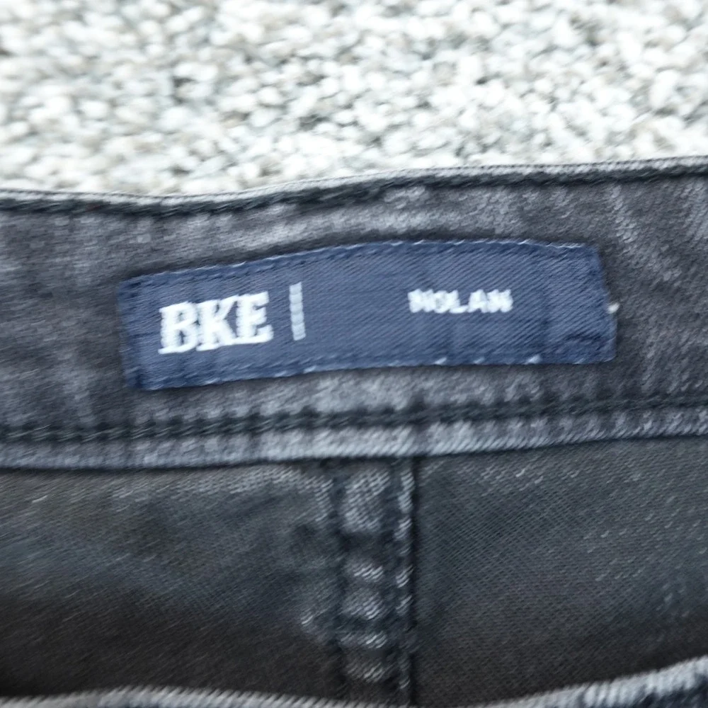 Buckle BKE‎ Jeans Mens 36X30 Dark Black Denim Nolan Straight Stretch Whiskered